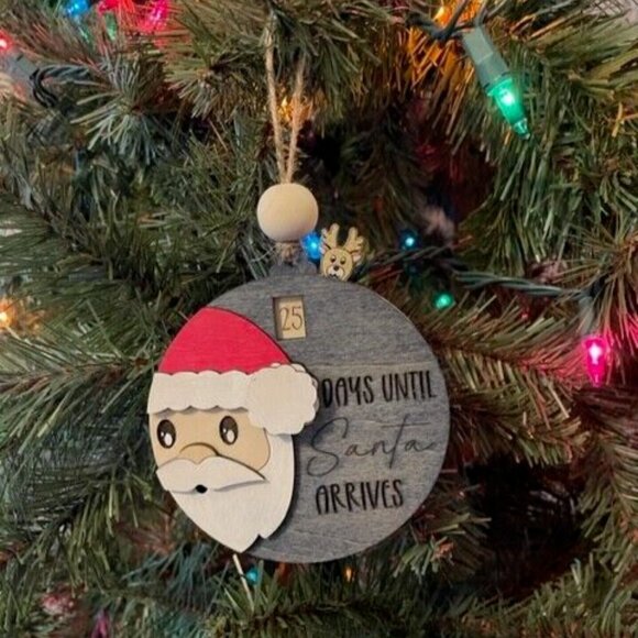 Ornaments Countdown to Christmas Sliding Ornament Santa Claus - Picture 1 of 3